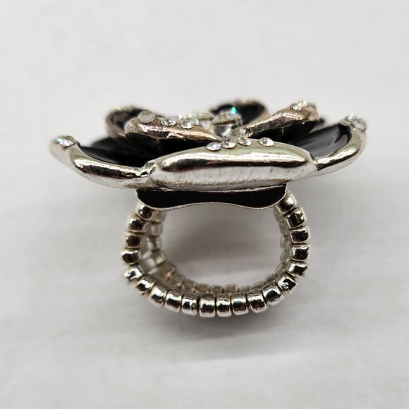 BFD- Beaded & Rhinestone Floral Ring - Picture 3 of 9